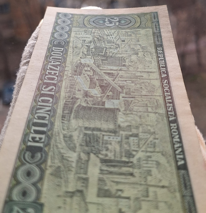 Romania 25 lei 1966, seria F.0119/231838, aproape necirculata [5]