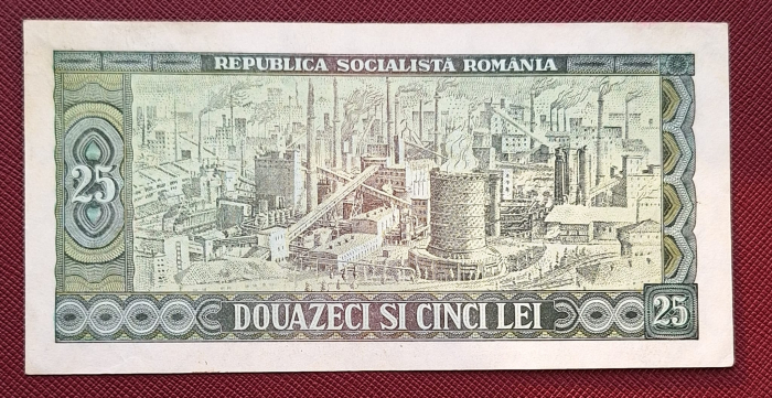 Romania 25 lei 1966, seria F.0119/231838, aproape necirculata [2]