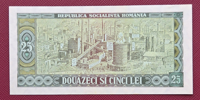 Romania 25 lei 1966, seria E.0113/729651, UNC- [2]