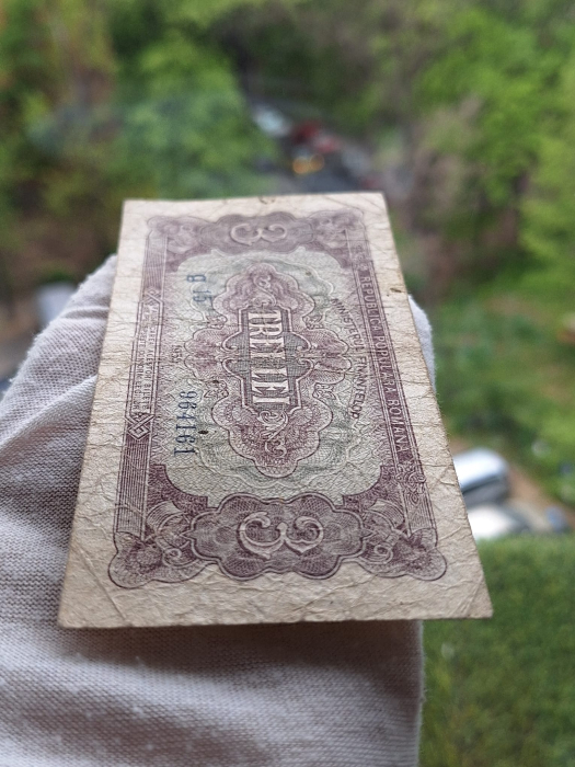 Romania, 3 lei 1952, seria g 15 / 964161, circulata [6]