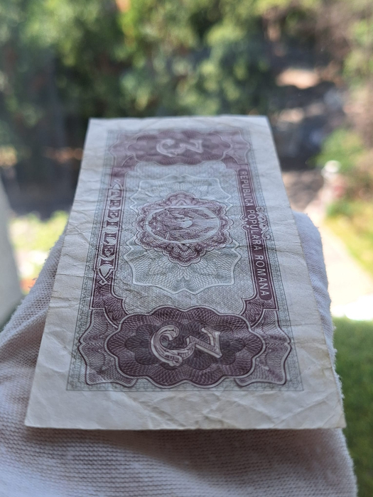 Romania, 3 lei 1952, seria f 36 / 824303, circulata, stare buna [5]