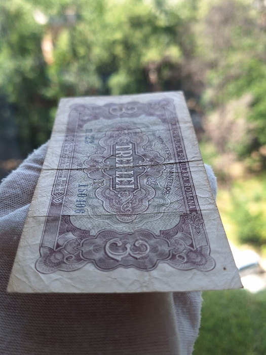 Romania, 3 lei 1952, seria n 23 / 150406, circulata [4]