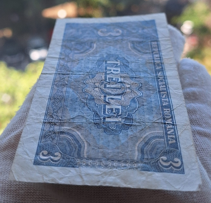 Romania 3 lei 1966, seria A.0009/171091, circulata [5]