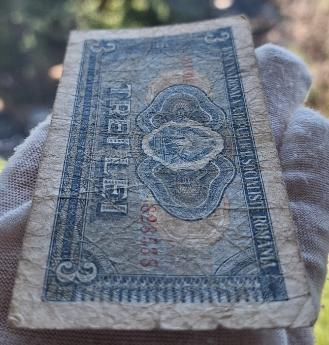 Romania 3 lei 1966, seria H.0005/828538, circulata [4]