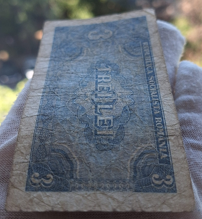 Romania 3 lei 1966, seria H.0005/828538, circulata [5]