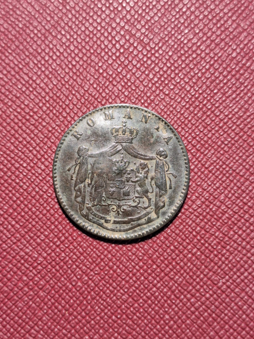 Romania, 5 Bani 1867, Heaton, Regele Carol I, primul sistem monetar [2]