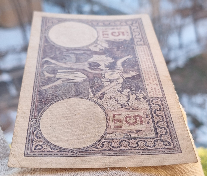 Romania bancnota 5 lei 1928, circulata [5]