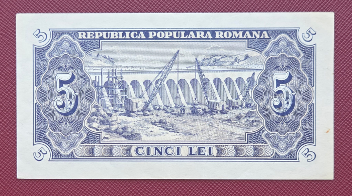 Romania, 5 lei 1952, seria h 52 / 527830, circulata, stare buna [2]