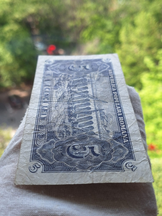 Romania, 5 lei 1952, seria n 59 / 315304, circulata, stare buna [5]