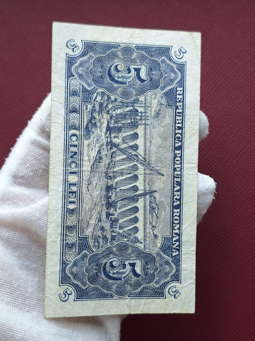 Romania, 5 lei 1952, seria n 59 / 315304, circulata, stare buna [4]