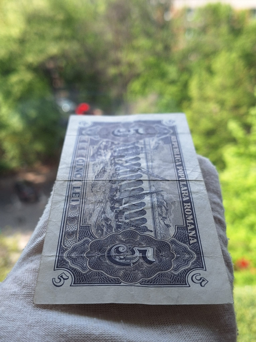 Romania, 5 lei 1952, seria r 32 / 017037, circulata, stare buna [6]