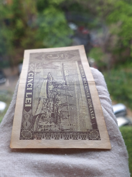 Romania 5 lei 1966, seria A.0169/051370, circulata, stare buna [5]