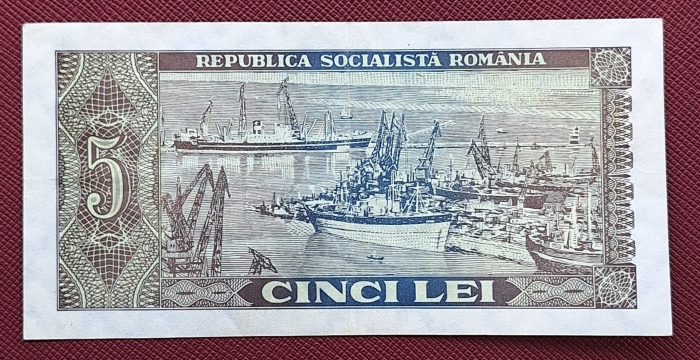 Romania 5 lei 1966, seria A.0183/185938, circulata [2]