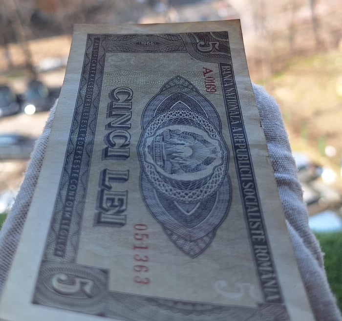 Romania 5 lei 1966, seria A.0169/051363, circulata [5]