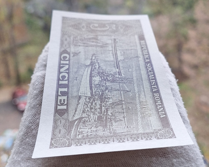 Romania 5 lei 1966, seria E.0143/227808, necirculata [5]