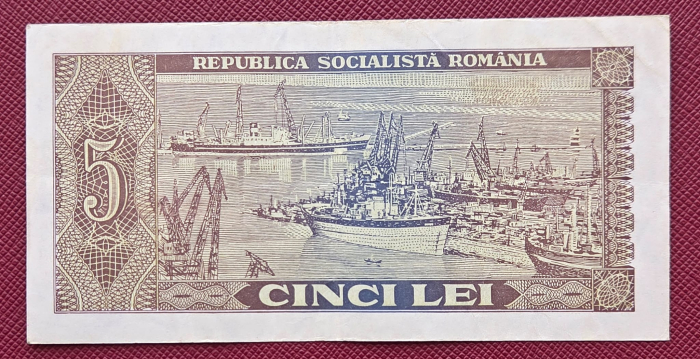 Romania 5 lei 1966, seria F.0097/243518, circulata [2]