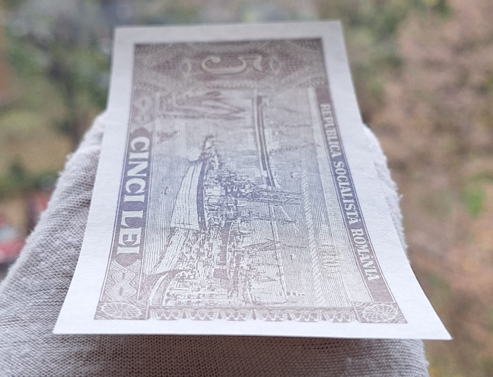 Romania 5 lei 1966, seria G.0130/547586, necirculata [5]