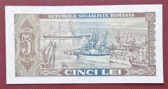 Romania 5 lei 1966, seria C.0130/824084, aproape necirculata [2]
