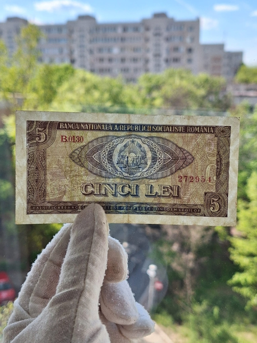 Romania 5 lei 1966, seria B.0130/272954, circulata [9]