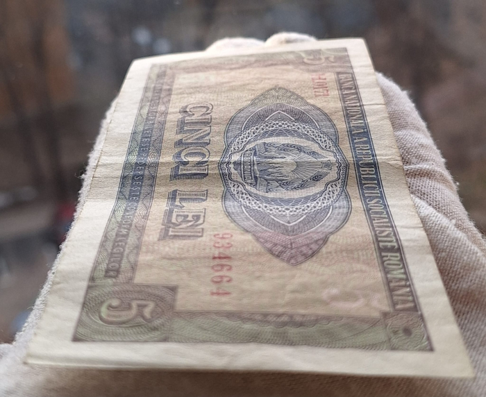 Romania 5 lei 1966, seria H.0171/934664, circulata [4]