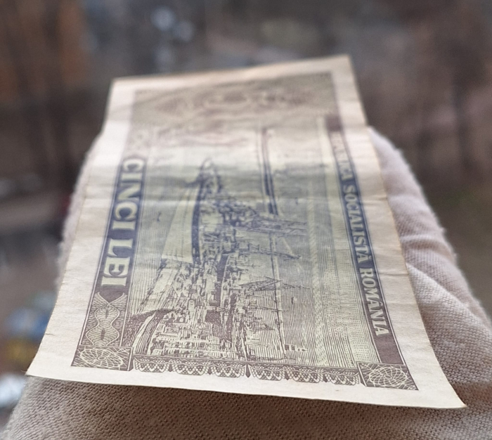 Romania 5 lei 1966, seria H.0171/934664, circulata [6]