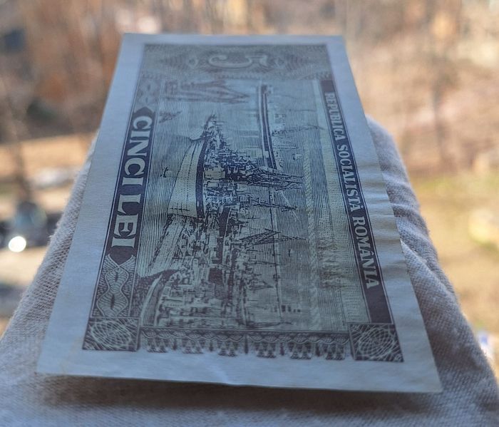 Romania 5 lei 1966, seria H.0173/797940, circulata, stare buna [4]