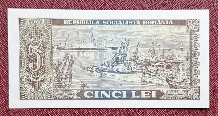 Romania 5 lei 1966, seria H.0188/635248, necirculata [2]