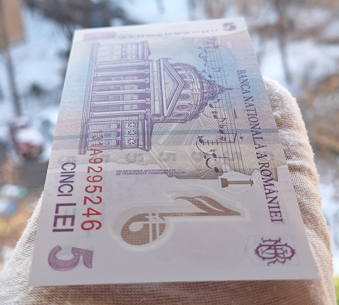 Romania 5 lei 2013, seria 131A9295246, UNC- [4]