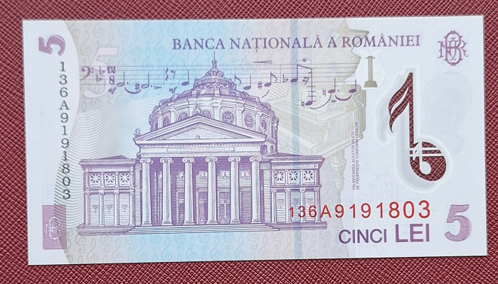 Romania 5 lei 2013, seria 136A9191803, UNC- [2]