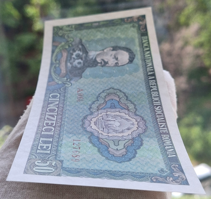 Romania 50 lei 1966, seria A.0064/127689, UNC [7]