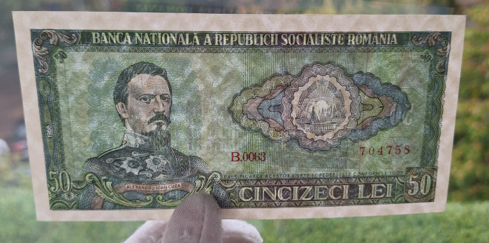 Romania 50 lei 1966, seria B.0063/704758, necirculata [3]