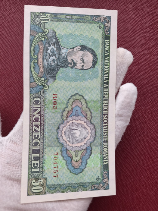 Romania 50 lei 1966, seria B.0063/704757, necirculata [7]