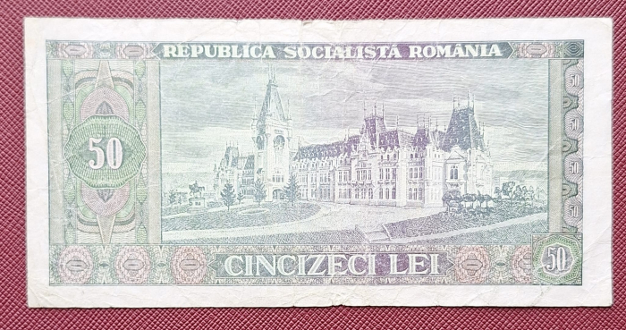 Romania 50 lei 1966, seria A.0061/905877, circulata [2]