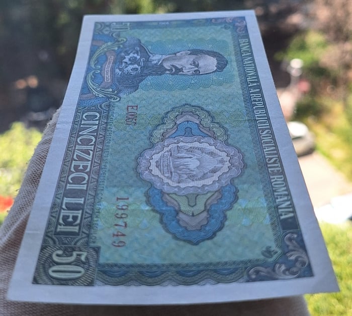 Romania 50 lei 1966, seria E.0057/199749, aproape necirculata [4]