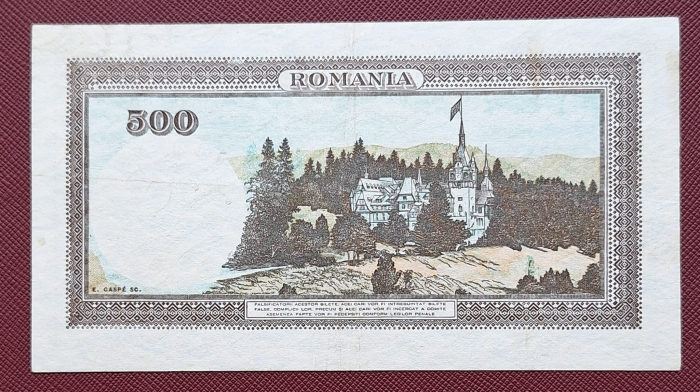 Romania 500 lei aprilie 1941, seria Z/7 0041829, circulata [2]