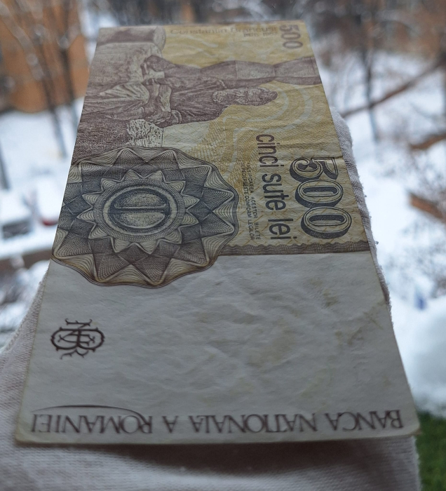 Romania, 500 Lei Aprilie 1991, seria C.0017/848645, stare buna [4]