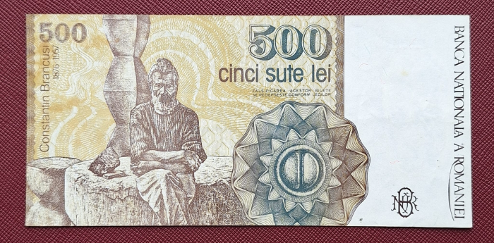 Romania, 500 Lei Aprilie 1991, seria E.0001/826137, stare buna [2]