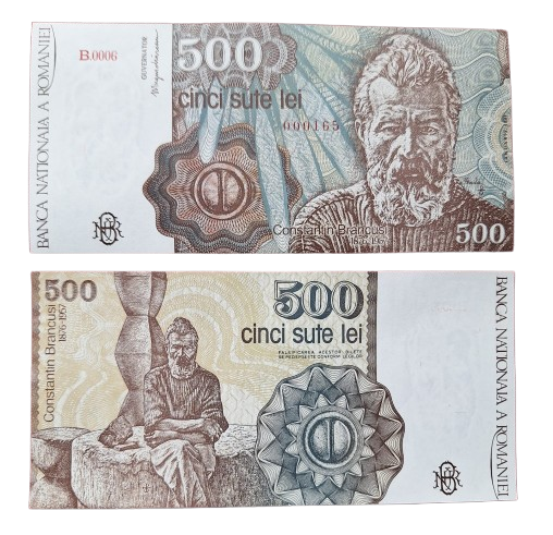 Romania, 500 Lei Ianuarie 1991, Constantin Brancusi, necirculata [1]
