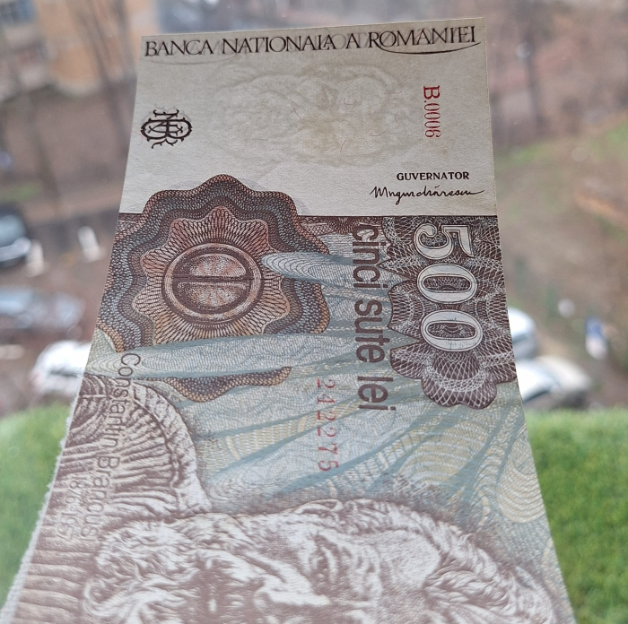 Romania, 500 Lei Ianuarie 1991, seria B.0006/242275, Aunc [6]