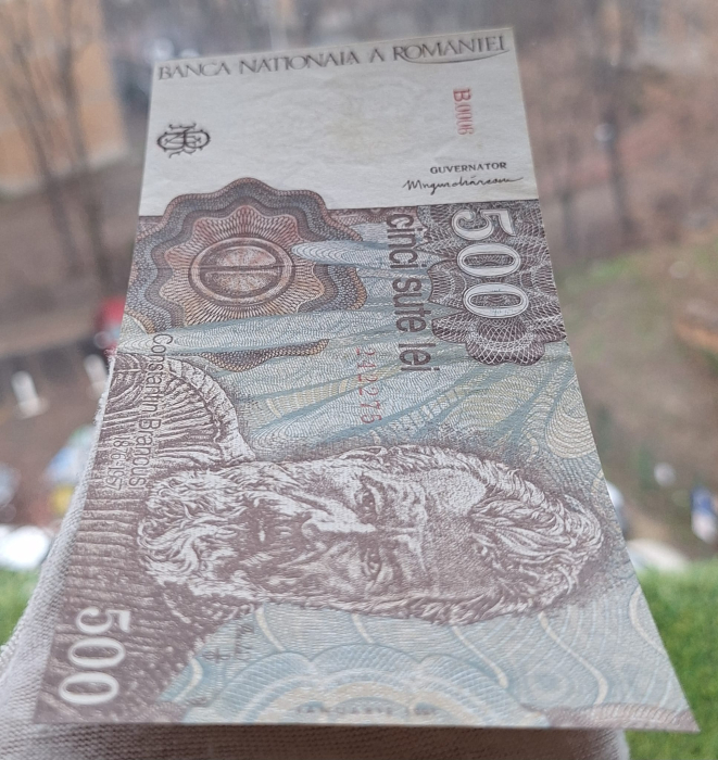 Romania, 500 Lei Ianuarie 1991, seria B.0006/242275, Aunc [7]