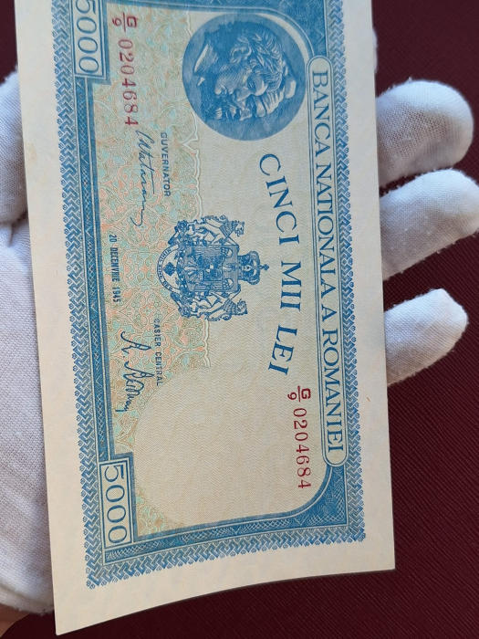 Romania, 5000 lei 22 Decembrie 1945, seria G/9 0204684, necirculata [8]