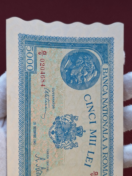 Romania, 5000 lei 22 Decembrie 1945, seria G/9 0204684, necirculata [9]