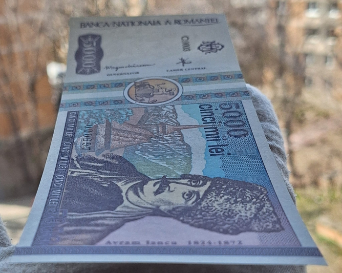 Romania, 5000 lei 1992, Avram Iancu, seria C.0003/000697, UNC [7]