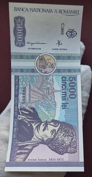 Romania, 5000 lei 1992, Avram Iancu, necirculata [4]
