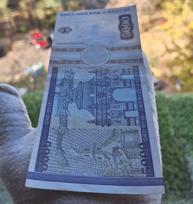 Romania, 5000 lei 1993, Avram Iancu, seria E.0012/363063, circulata [7]