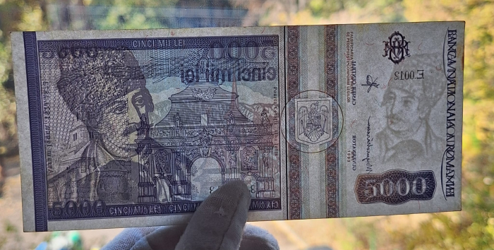 Romania, 5000 lei 1993, Avram Iancu, seria E.0012/363063, circulata [4]