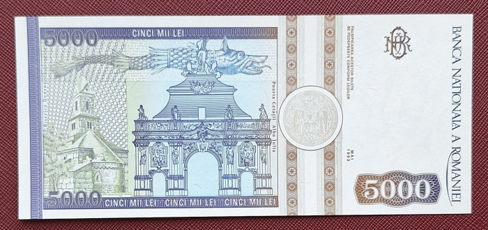 Romania, 5000 lei 1993, seria E.0026/560760, necirculata [2]