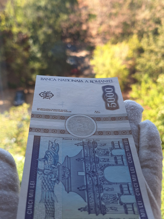 Romania, 5000 lei 1993, seria E.0030/620009, necirculata [6]