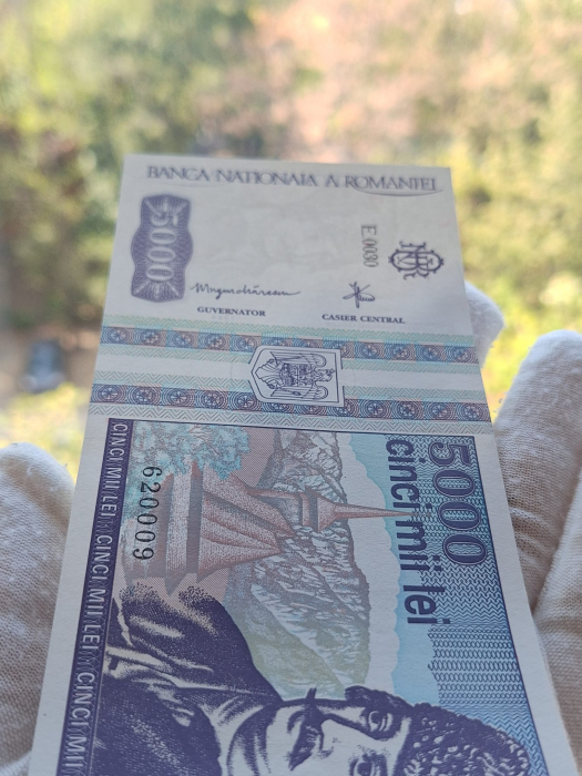 Romania, 5000 lei 1993, seria E.0030/620009, necirculata [8]