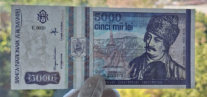 Romania, 5000 lei 1993, seria E.0030/620009, necirculata [3]